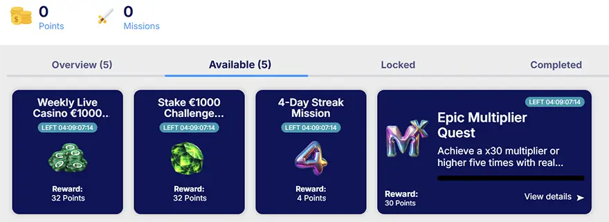 Deelname aan het loyaliteitsprogramma van Skyhills Casino